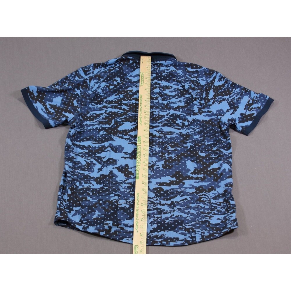Under Armour Polo Mens Blue Camo Iso Chill Breathable Golf Performance Shirt L - Picture 4 of 9